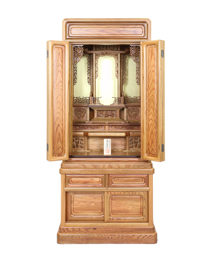 唐木仏壇 伝統工芸品 東京仏壇「屋久杉製角丸仏壇」45/18